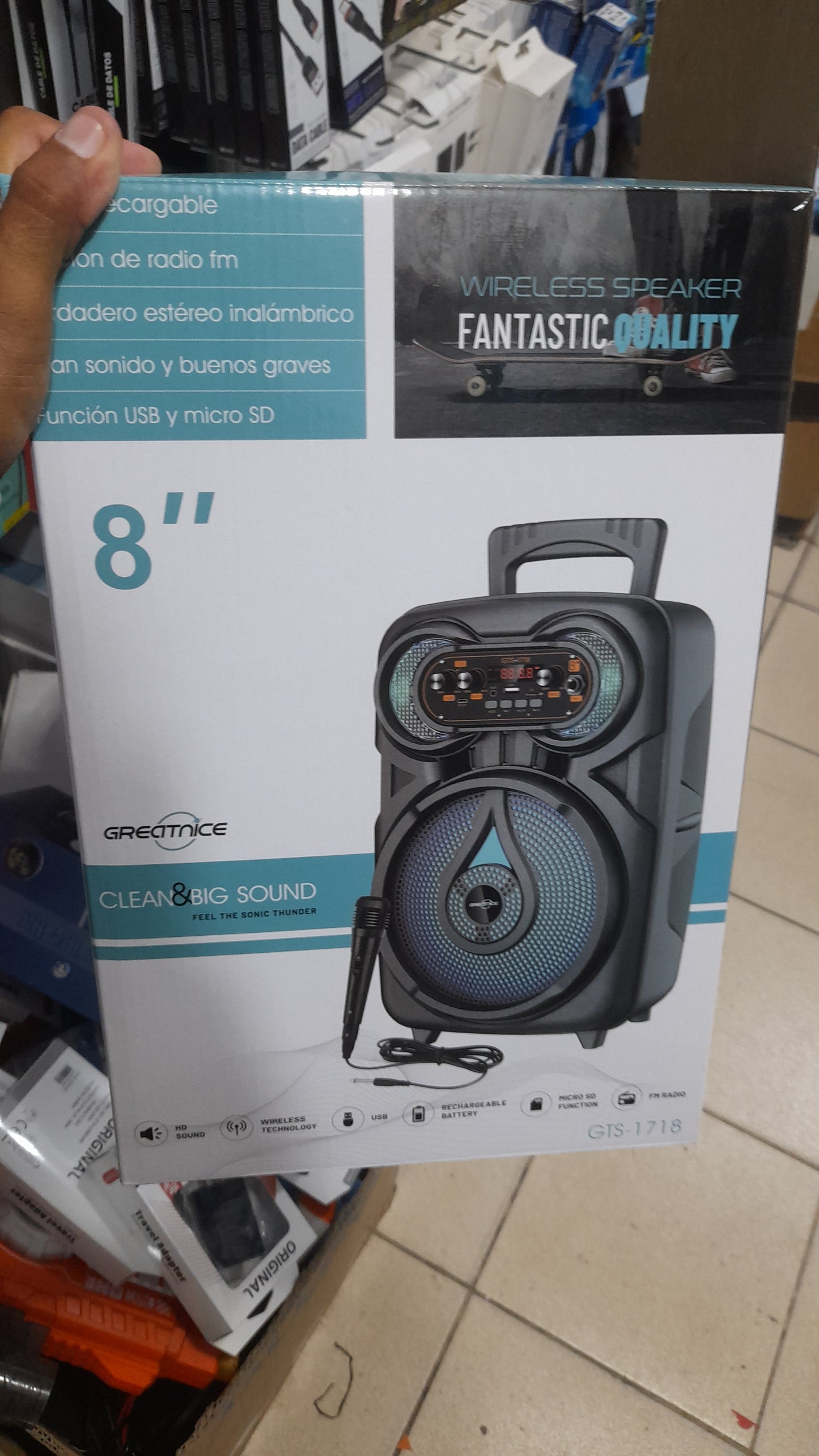 Parlante Bluetooth 8" con microfono - Cod : 02