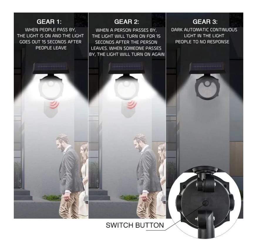 lampara solar de pared con sensor movimiento Cod:1222 driver :01