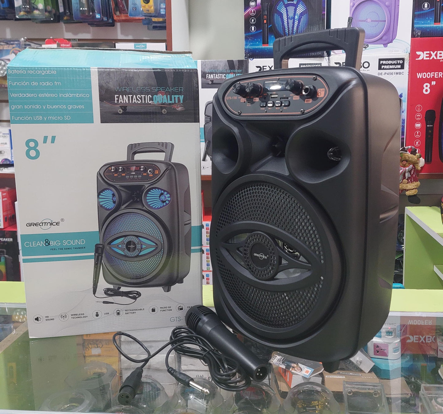Parlante Bluetooth 8" con microfono Cod:6085 driver :05