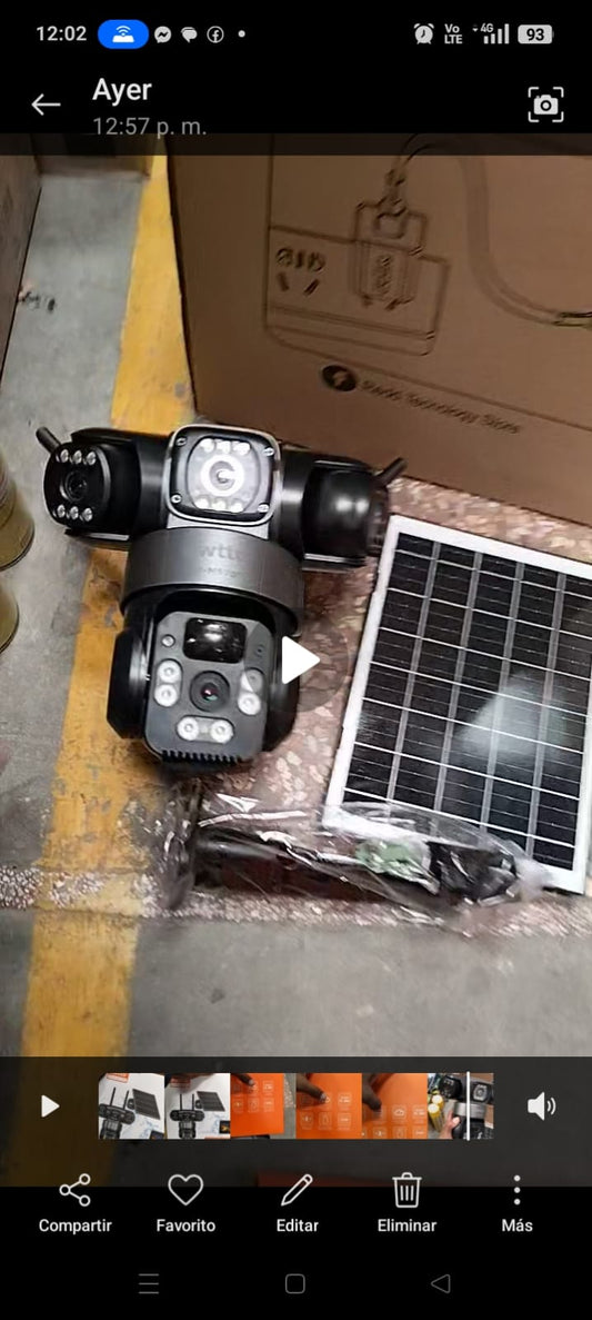Camara de seguridad 3 lentes solar Cod:1444 driver:01
