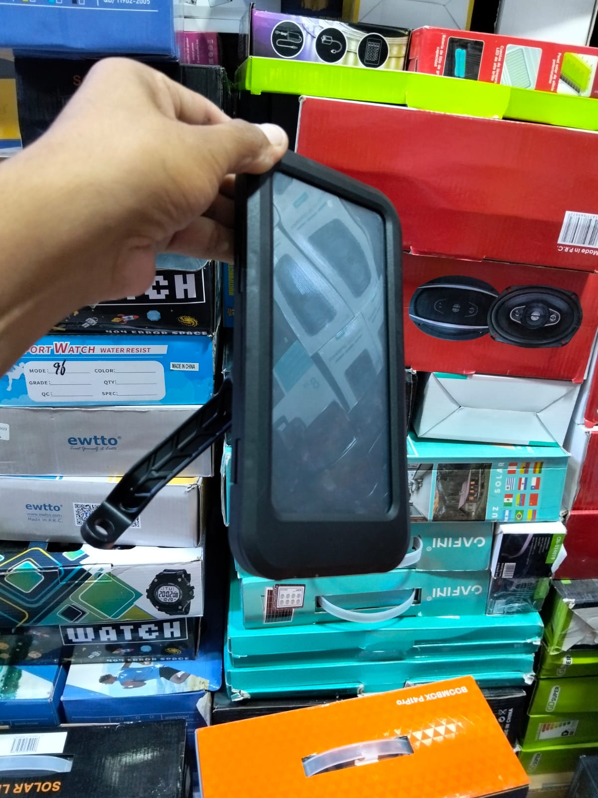soporte de celular impermeable para espejo de moto para lluvia Cod:1285 driver:02