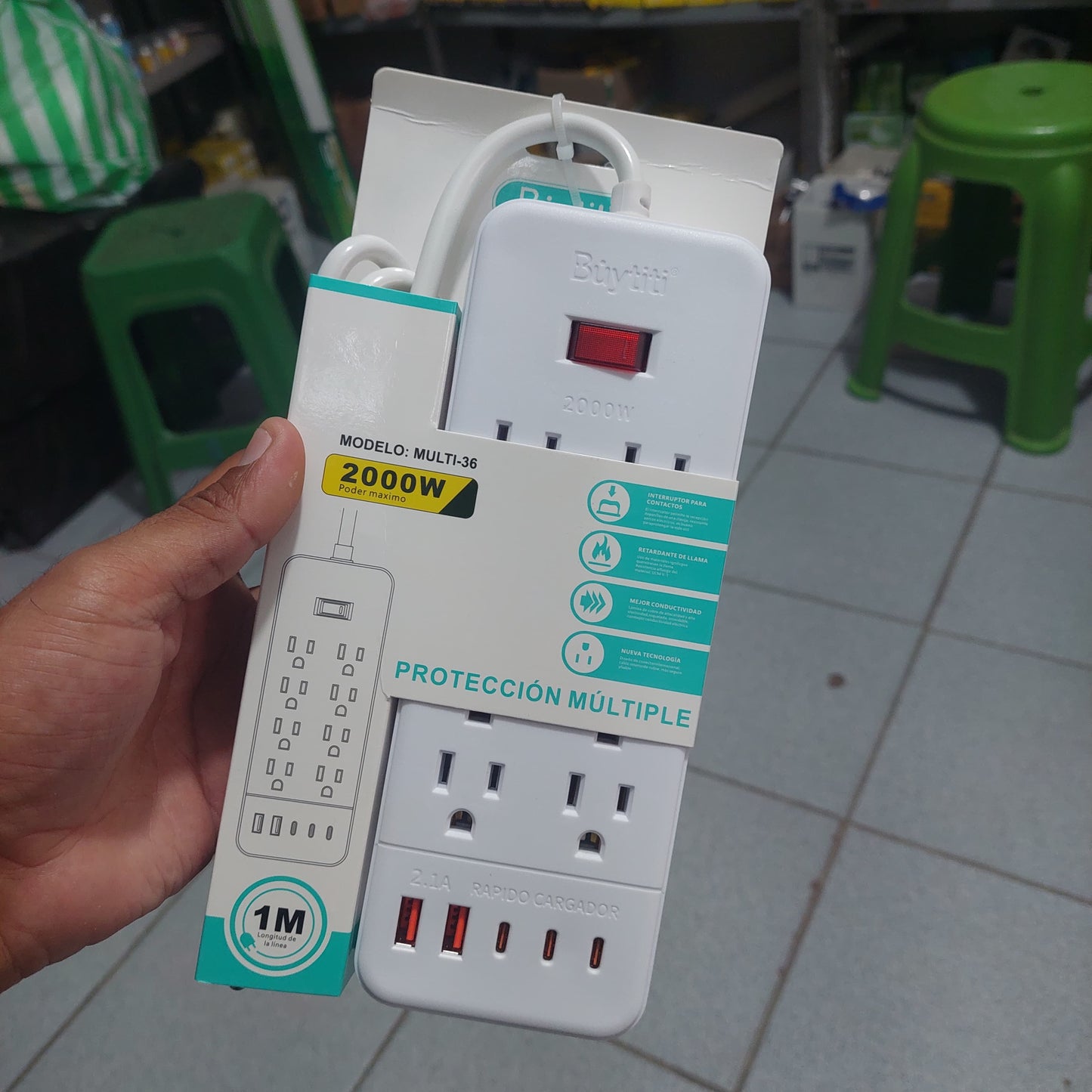 extension electrica 8 tomas Cod:1199 driver:04