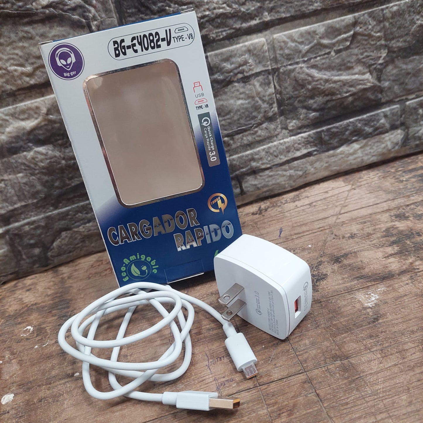 Cargador carga rapida micro V8 6.6A Cod:3179 COD:01