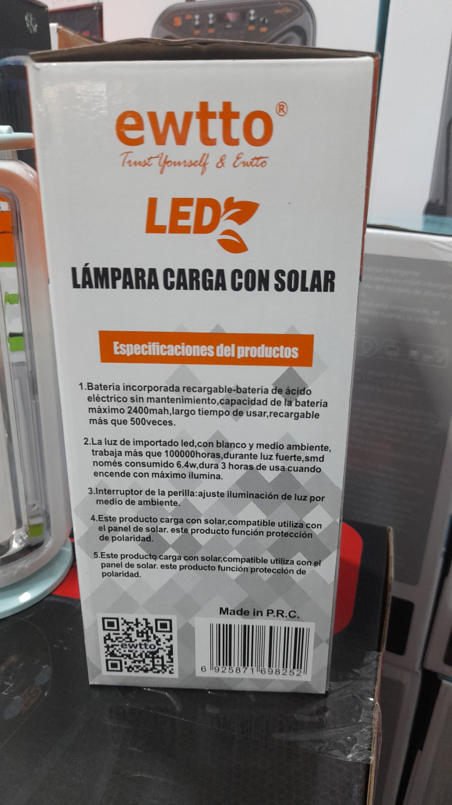 Lámpara solar recargable - Cod  : 02