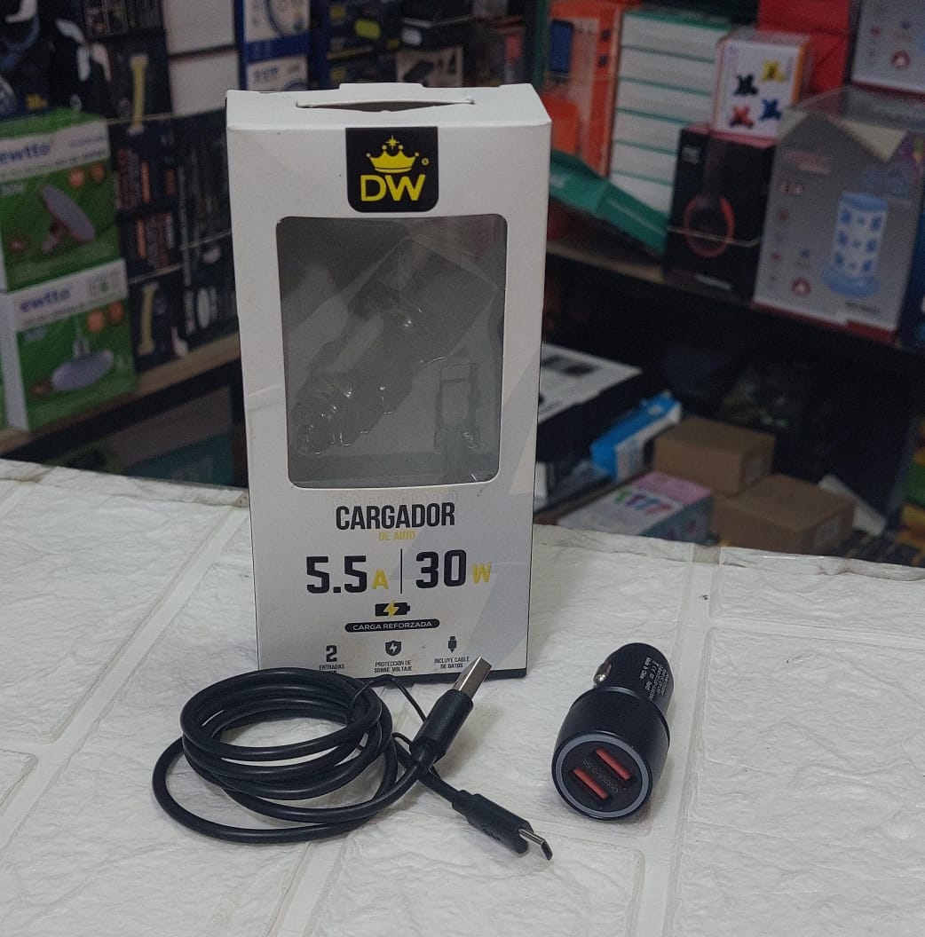 Cargador/ cigarrera Usb 5.8A cable V8 micro - COD : 01