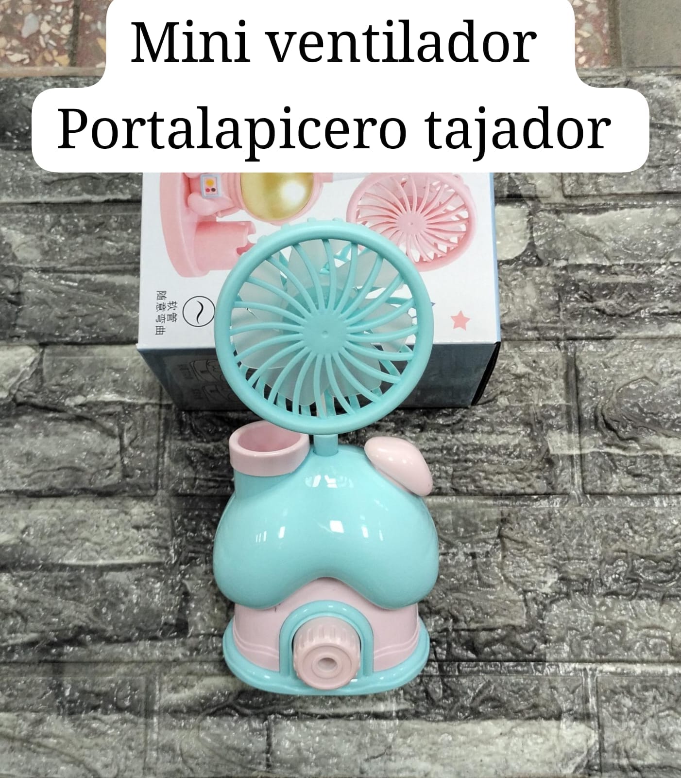 Mini ventilador porta lapicero