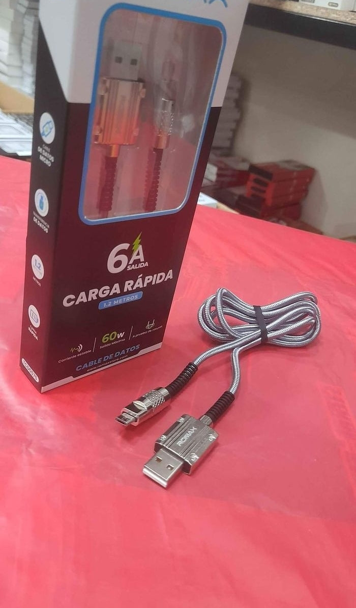 Cable de celular  Tipo V8 . 6A - Cod  : 02