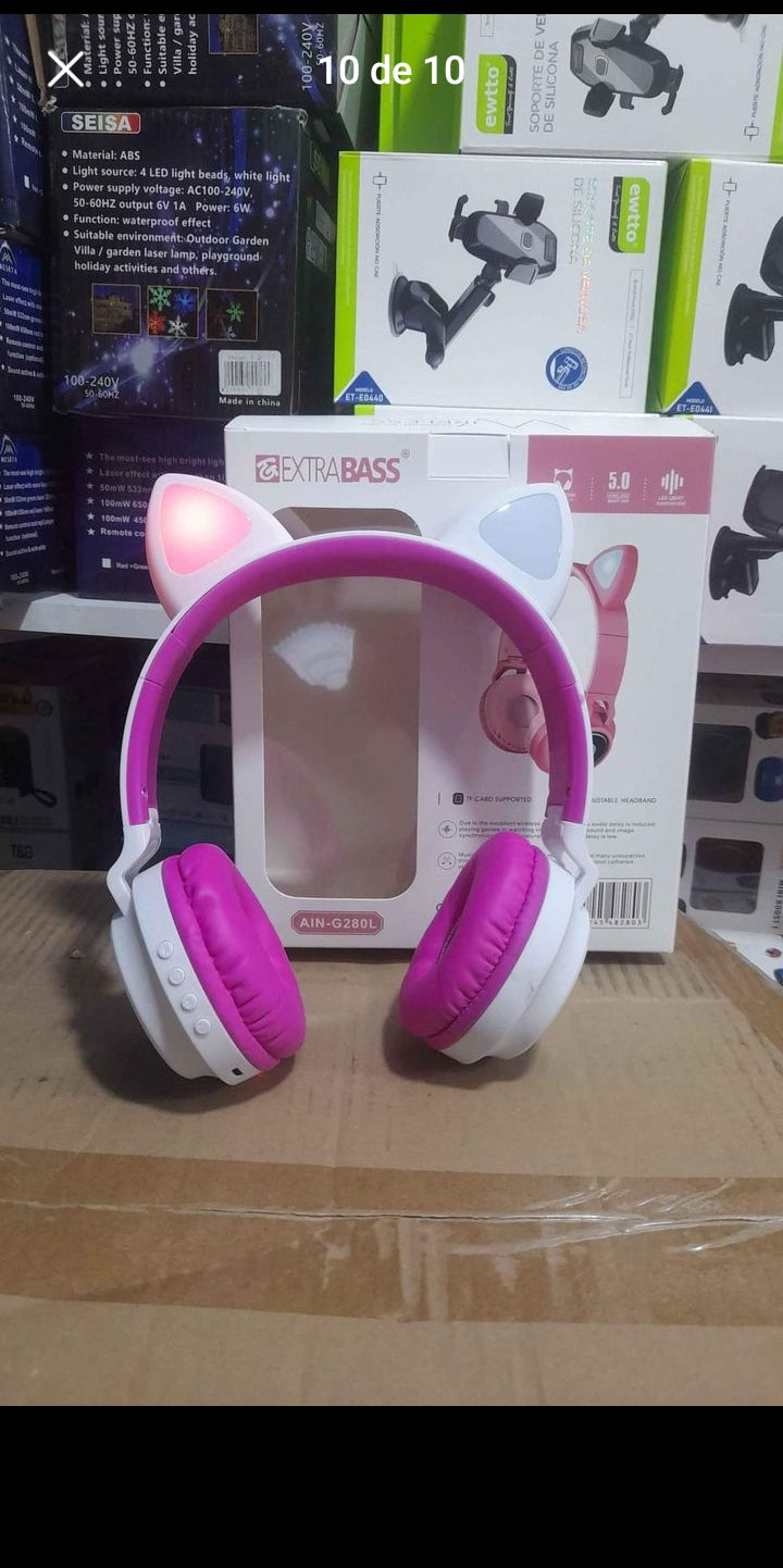 Audífonos Bluetooth Gato - COD : 01