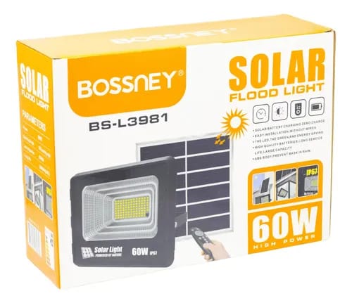reflector led 60W con panel solar  cod:1207 driver :01
