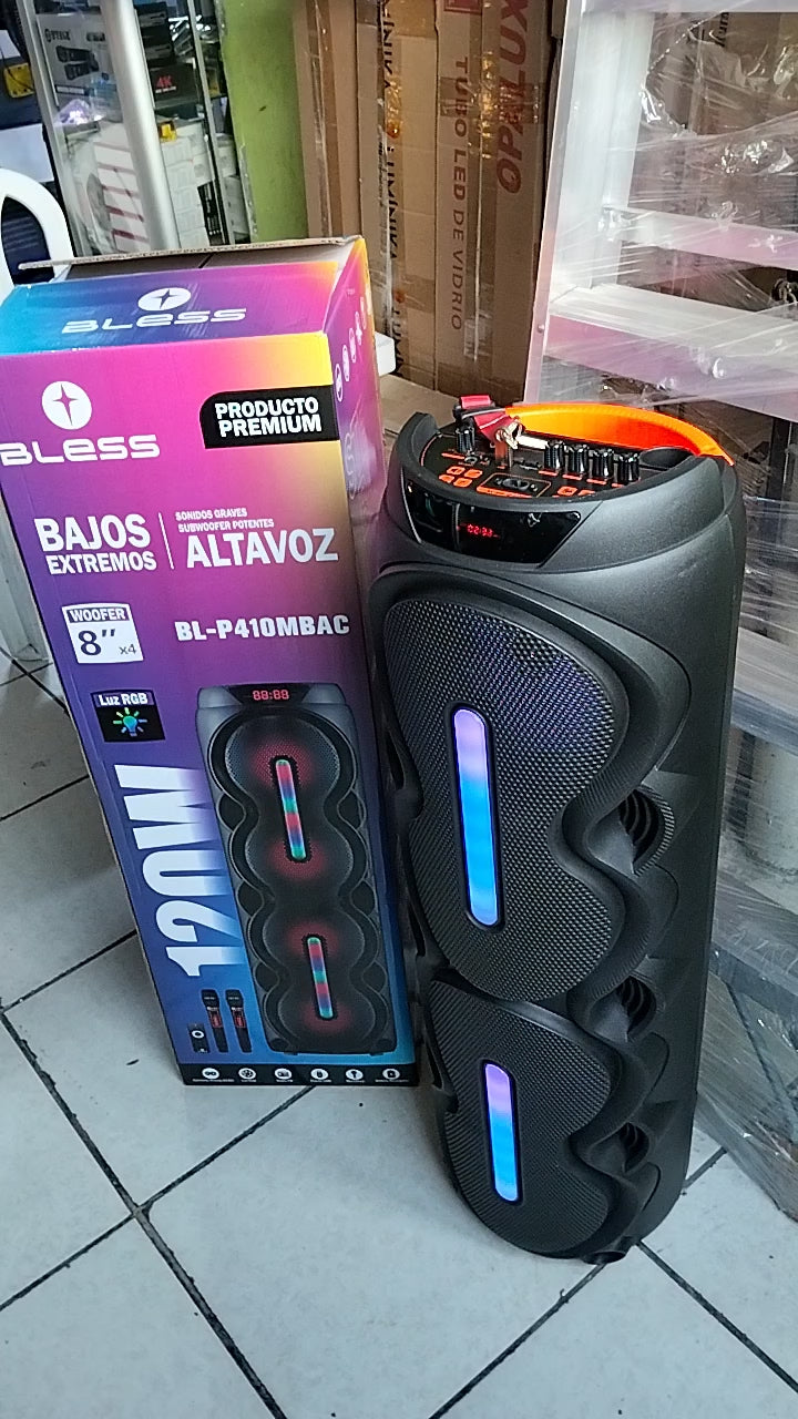 Parlante Bluetooth 8" a corriente  con 2 microfono 120 cm  x 0.30 cm Cod:5097 driver :02