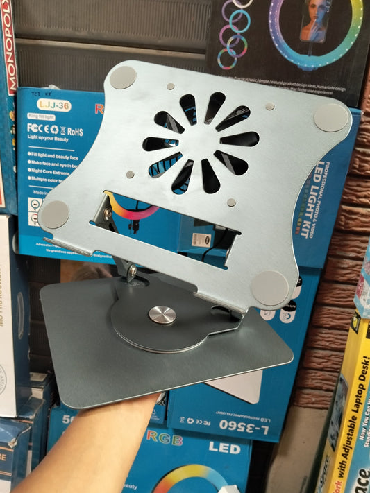 Soporte Metálico Plegable para Laptop con Ventilador cod:1425 driver:01