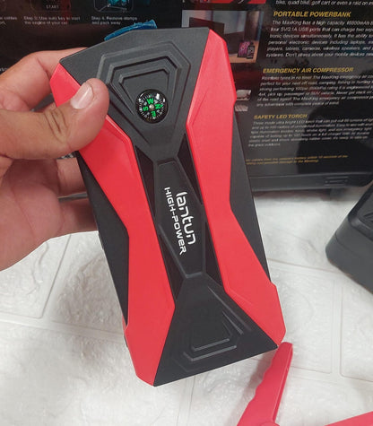 Arrancador De Bateria De Vehiculo + Inflador 2 En 1 Rojo Cod: 4401 Driver :01