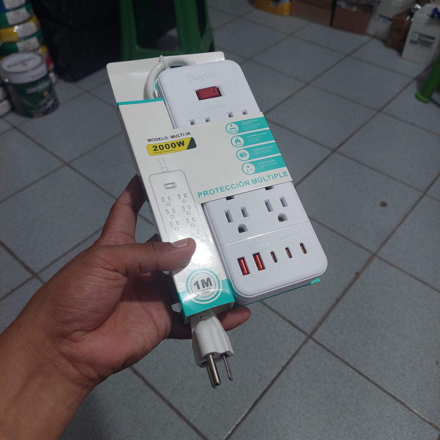 extension electrica 8 tomas Cod:1199 driver:04