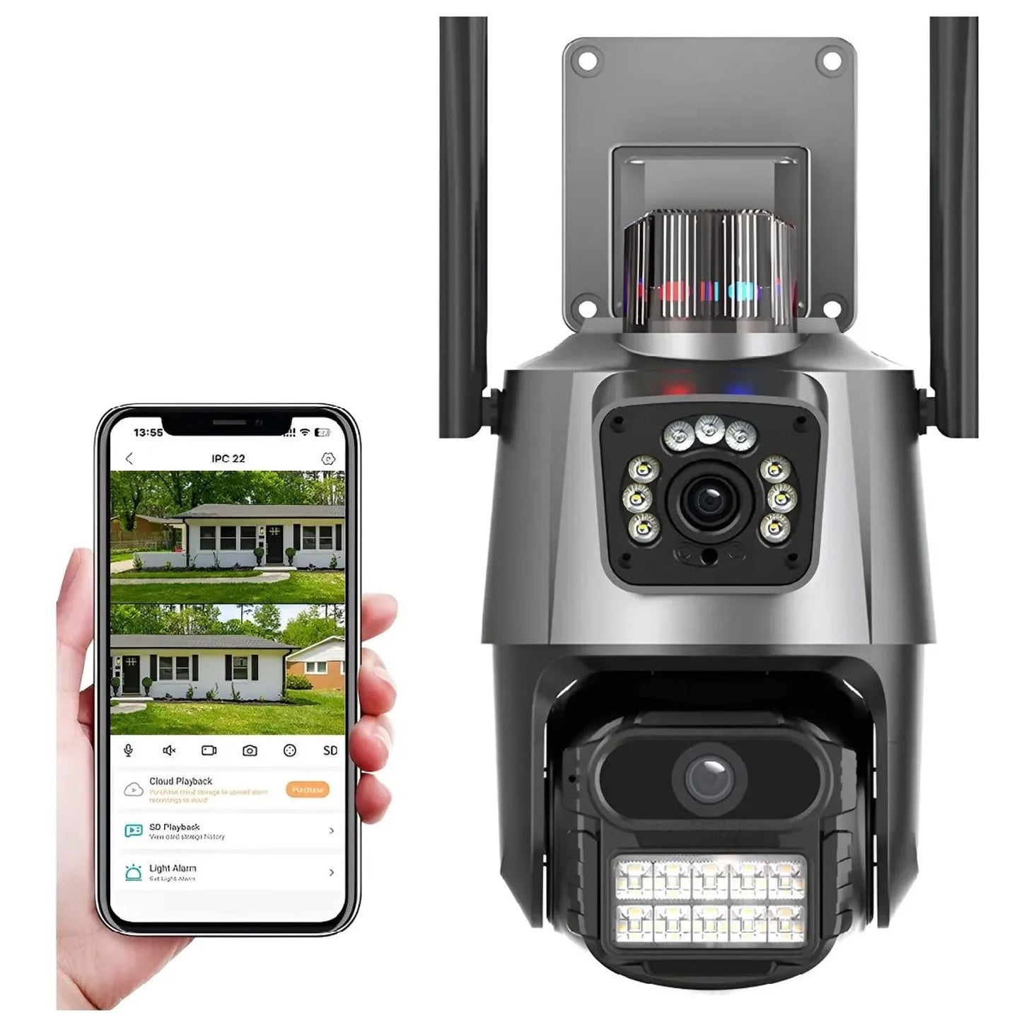 camara de seguridad doble lente 4K cod:1216 driver:05,03