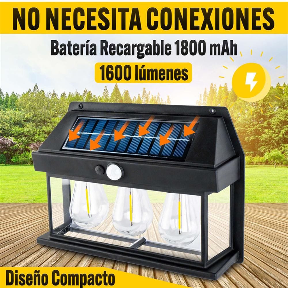 Iluminaria solar pack x 3 focos Cod:1359 driver:01