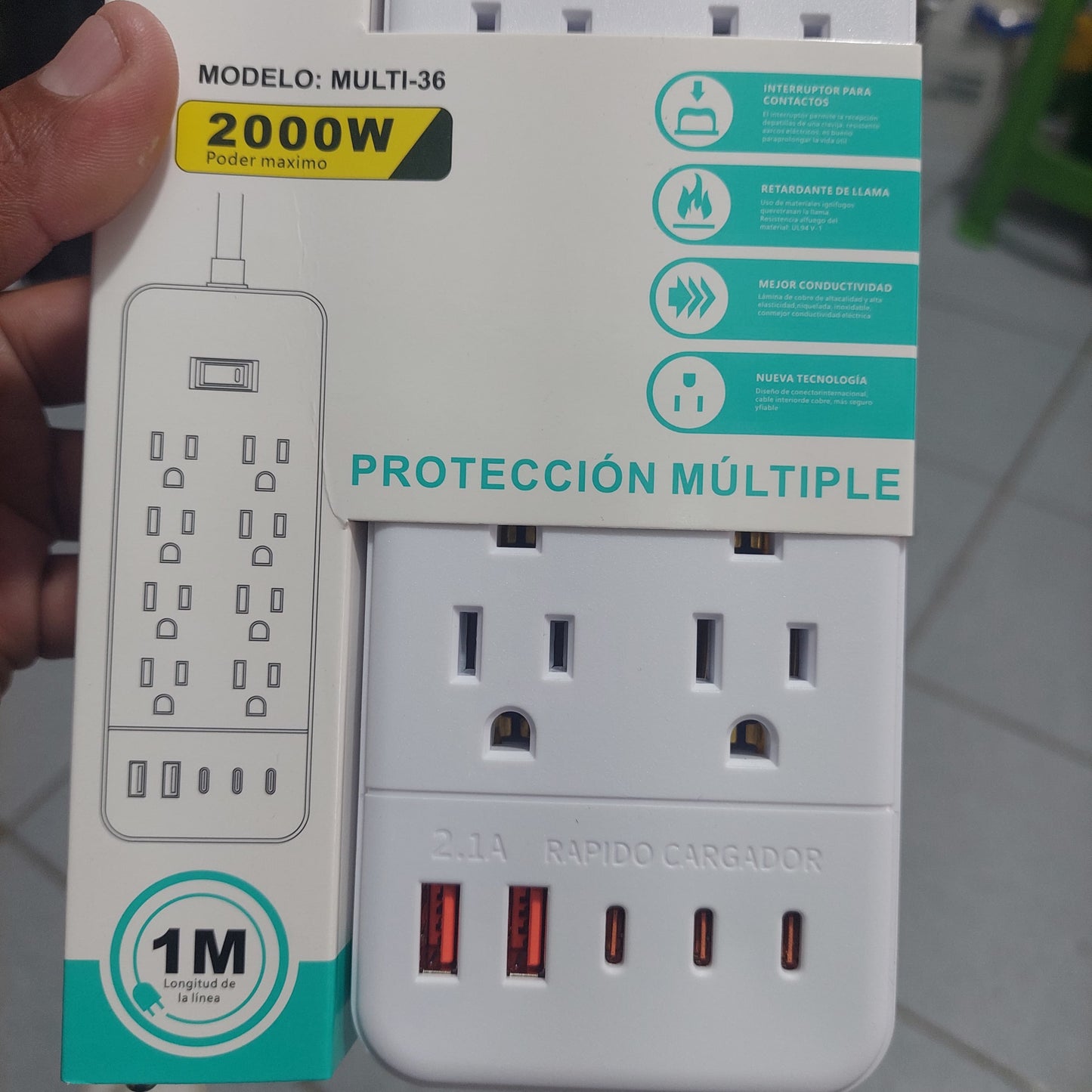 extension electrica 8 tomas Cod:1199 driver:04