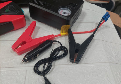 Arrancador De Bateria De Vehiculo + Inflador 2 En 1 Rojo Cod: 4401 Driver :01