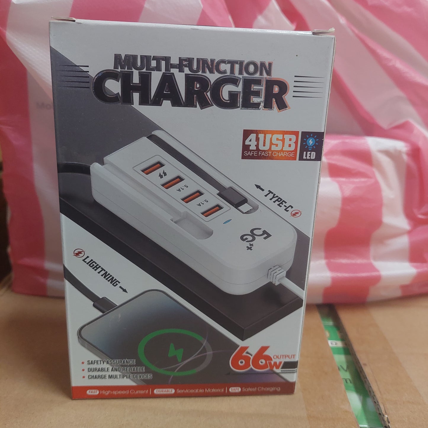 Cargador tipo C 66w  multipuertos Cod:6042 driver:01