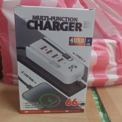 Cargador tipo C 66w  multipuertos Cod:6042 driver:01