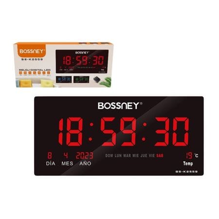 Reloj digital 44 cm  x 21 cm  pared Cod:1369 driver:03
