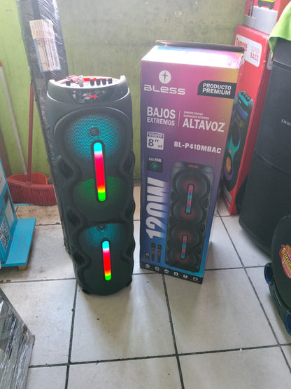 Parlante Bluetooth 8" a corriente  con 2 microfono 120 cm  x 0.30 cm Cod:5097 driver :02