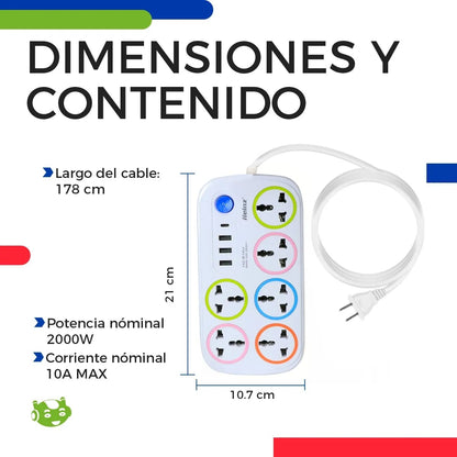 Extension enchufe  6 tomas Cod:1147 driver :02