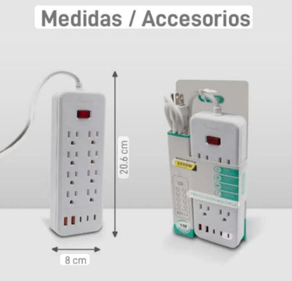 extension electrica 8 tomas Cod:1199 driver:04
