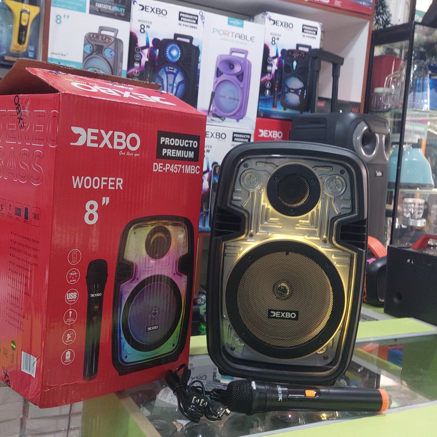 Parlante Bluetooth 8" 10W trabaja directo a la corriente con microfono Inalambrico Cod:6088 driver:05