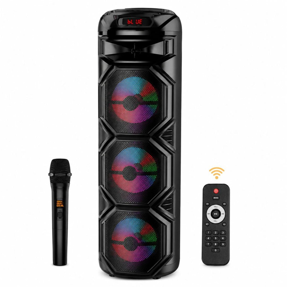 Parlante Bluetooth 8" a corriente  con 2 microfono 120 cm  x 0.30 cm Cod:5097 driver :02