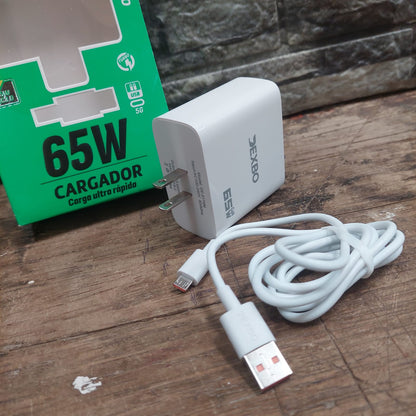 cargador carga rapida Micro V8  65W Cod:3181 COD:01