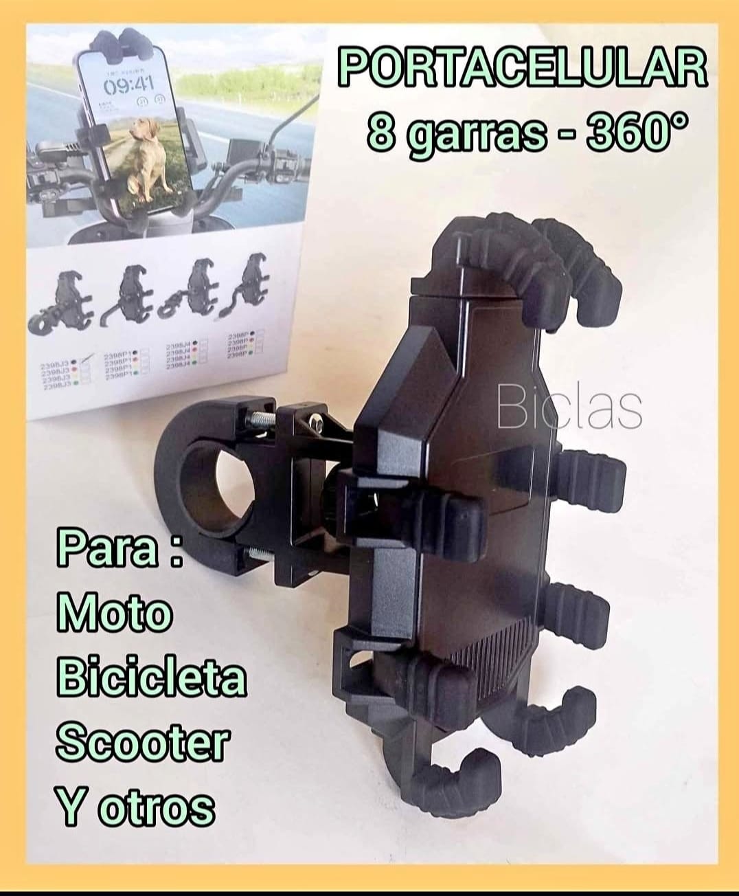 soporte de celular para moto 8 pines Cod:1586 driver:02