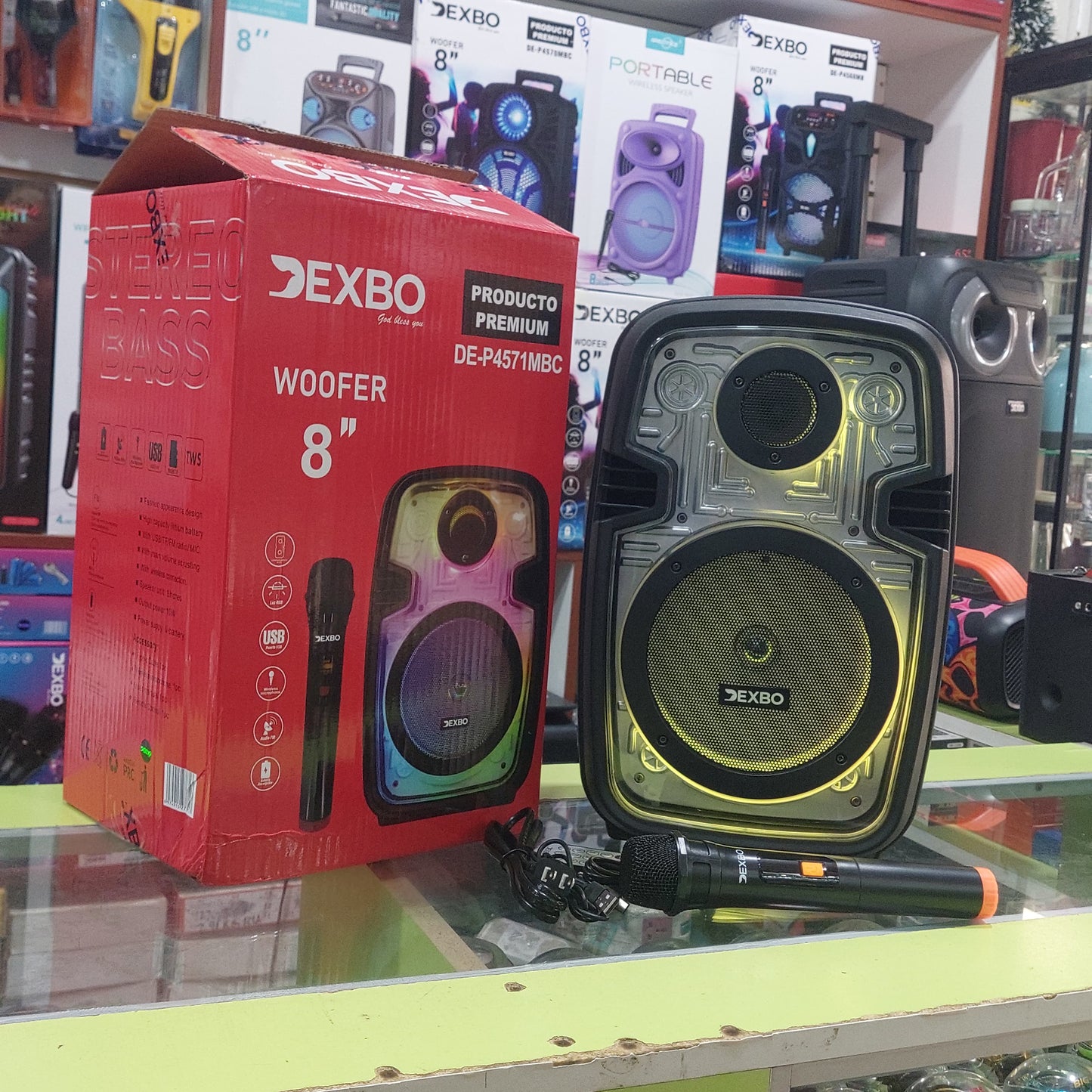 Parlante Bluetooth 8" 10W trabaja directo a la corriente con microfono Inalambrico Cod:6088 driver:05