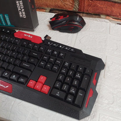 Teclado  Inalambric para Juegos + Mouse  Inalambrico  Negro Cod:3330 Driver :03