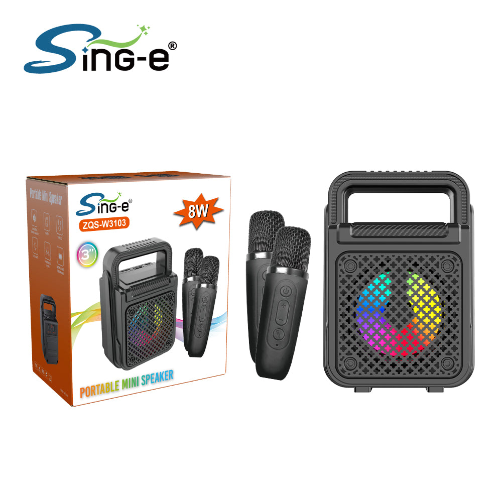 parlante Bluetooth karaoke con 2 microfonos cod:1153 driver:01