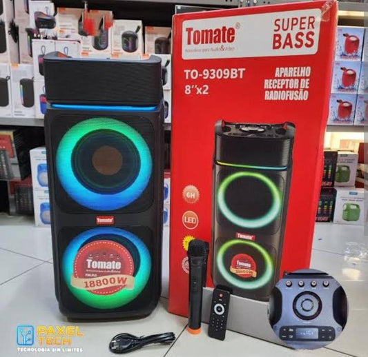 Parlante Bluetooth tomate con microfono inalambrico+ control remoto 8" Cod:1472 driver :01, 02