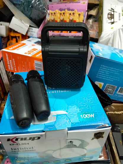 parlante Bluetooth karaoke con 2 microfonos cod:1153 driver:01