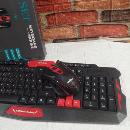 Teclado  Inalambric para Juegos + Mouse  Inalambrico  Negro Cod:3330 Driver :03