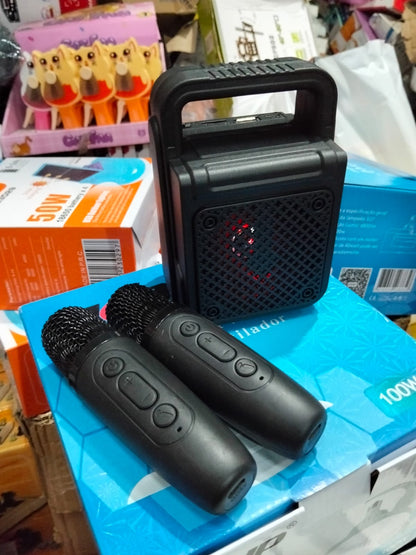 parlante Bluetooth karaoke con 2 microfonos cod:1153 driver:01