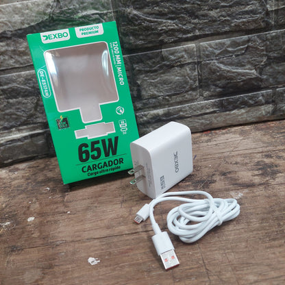 cargador carga rapida Micro V8  65W Cod:3181 COD:01
