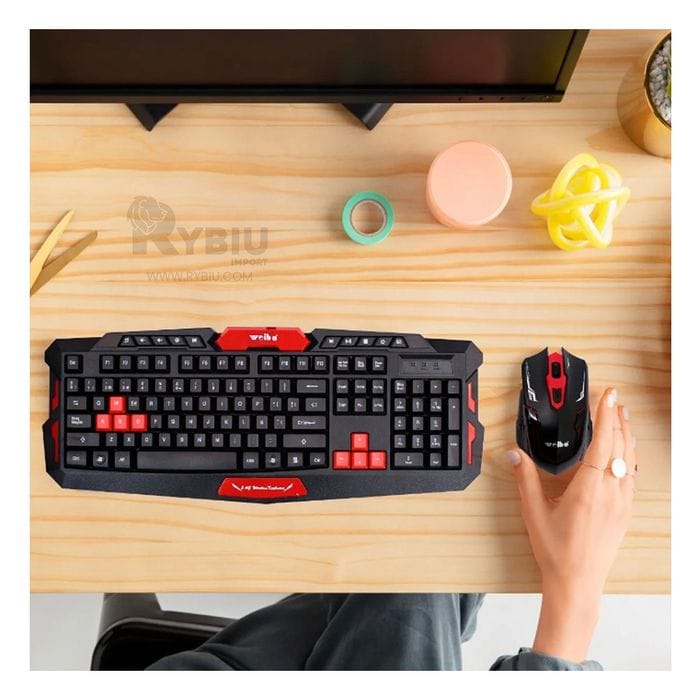 Teclado  Inalambric para Juegos + Mouse  Inalambrico  Negro Cod:3330 Driver :03