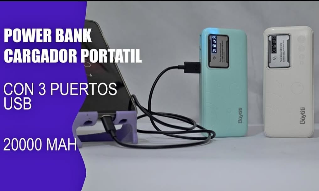 Bateria portátil 20000mah COD:3167 COD :01,02