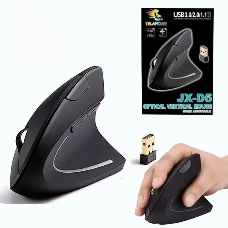 MOUSE INALAMBRICO VERTICAL RECARGABLE cod:1504 driver:01