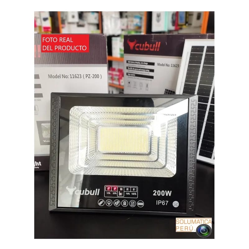 Reflector led 200W con panel  solar Cod:6056 driver :01