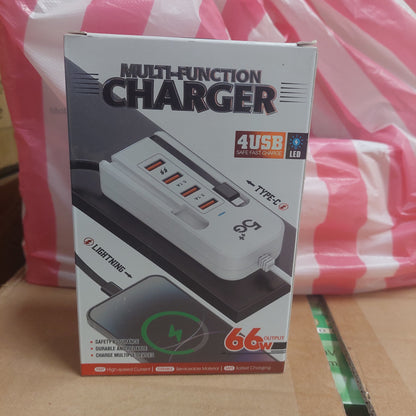 Cargador tipo C 66w  multipuertos Cod:6042 driver:01