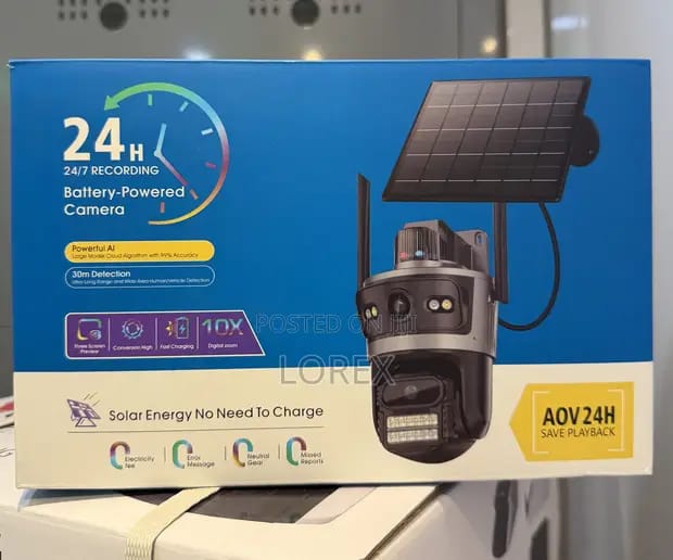 Camara de Seguridad WiFi con Panel Solar Doble Lente Cod:1144 driver:01