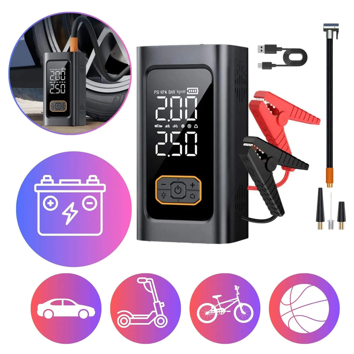 Inflador arrancador digital para carro Cod:3005 driver:01