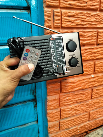 Radio FM/AM  recargable y electricidad Cod:1378 driver:03