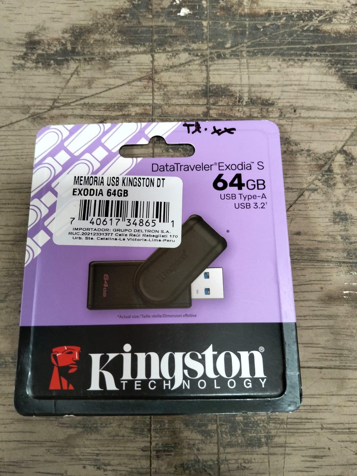 Memoria USB 64GB Kinstong  Cod:1437 driver :01