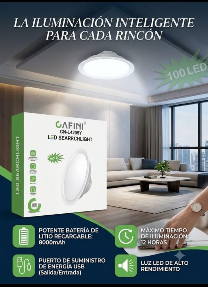 Foco recargable 20W 8 horas Cod:1479 driver: