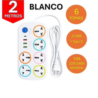 Extension electrica 6 tomas Cod:1277 driver:02